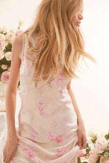 Serene Satin Lace-Trimmed Maxi Dress | Vanilla Sorbet