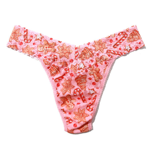 Signature Lace Original Rise Thong | Gingerbread (Pink)