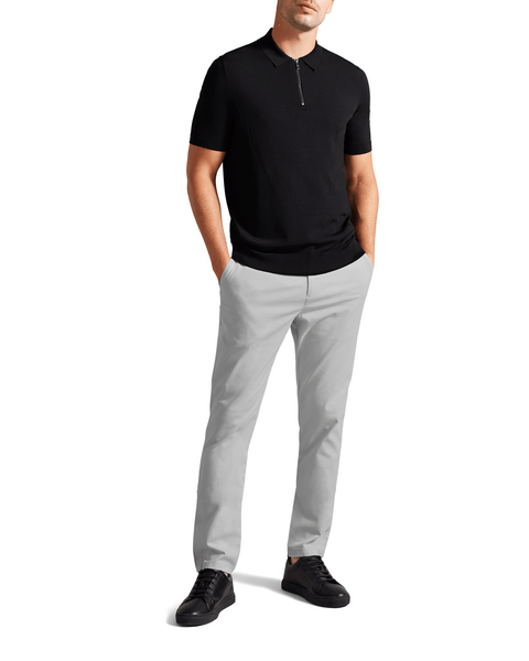 Men | Slim Fit Textured Chino T | Light Pastel Grey