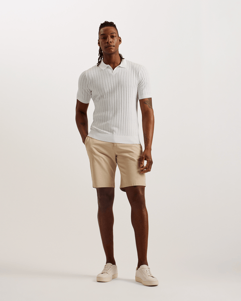 Men | Short Sleeve Regular Open Collar Po | White Multi (V2)