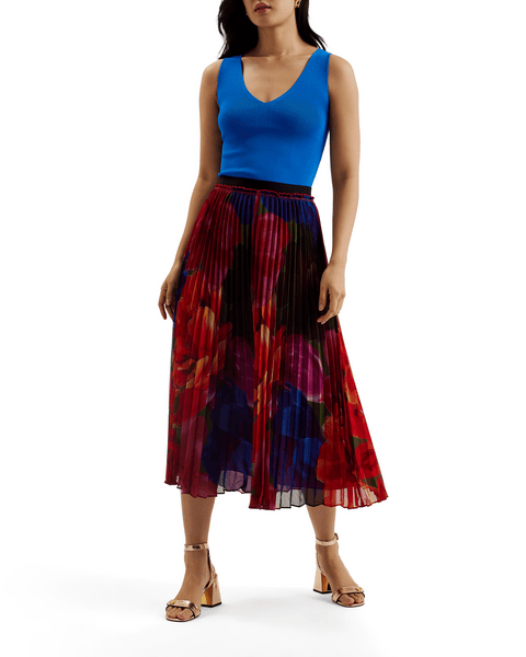 Women | V Neck Slim Fit Sleeveles | Blue Red White