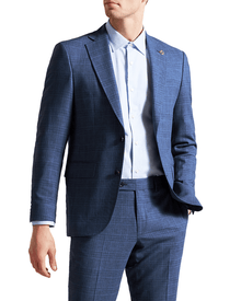 Men | Check Suit Jacket | Navy
