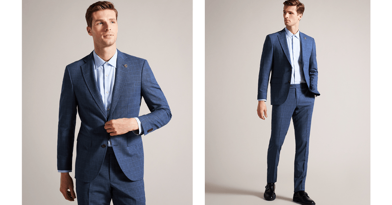Men | Check Suit Jacket | Navy