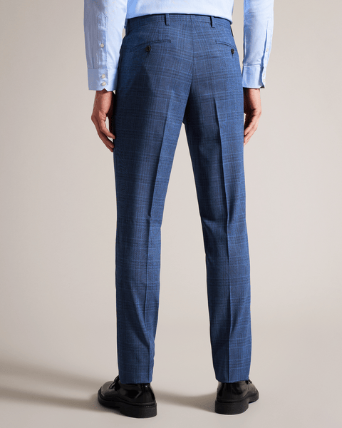 Men | Check Suit Trousers | Navy