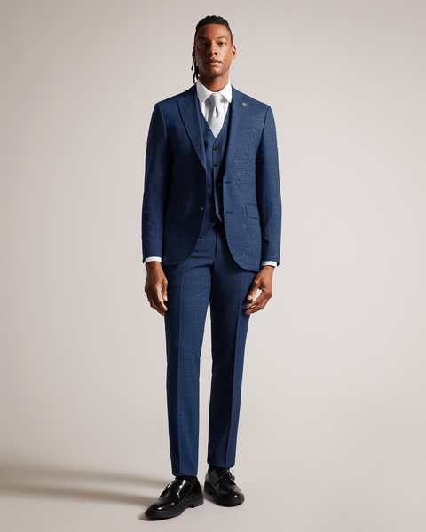 Men | Check Waistcoat | Navy