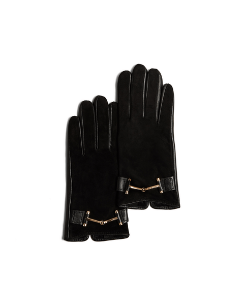 Men | Suede And Leather Gloves | Black