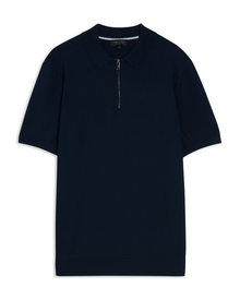 Men | Daldin Short Sleeve Rayon Zip Polo | Navy