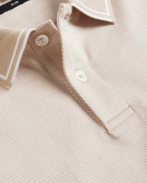 Men | Helta Short Sleeve Slim Fit Polo | White Pastel