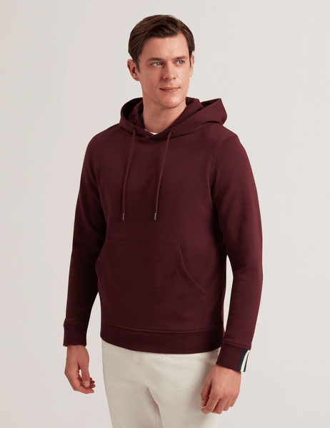 Men | Drotow Long Sleeve Regular Branded Hood | Red