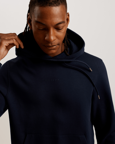 Men | Drotow Long Sleeve Regular Branded Hood | Navy