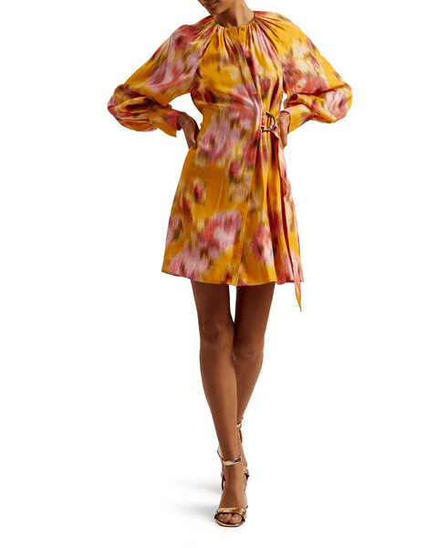 Women | Mini Wrap Dress | Medium Orange
