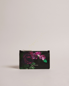 Women | Floral Printed Card Holde | Black