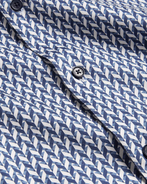 Men | Lacesho Short Sleeve Geo Printed Shirt | Navy