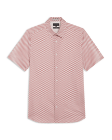 Men | Lacesho Short Sleeve Geo Printed Shirt | Mid Pink
