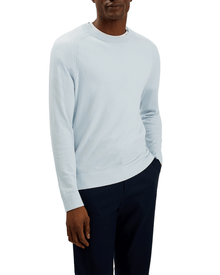 Men | Long Sleeve Regular Silk Blend Cre | Light Blue