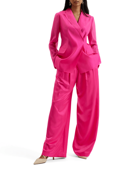 Women | Organza Double Breasted O | Bright Pink