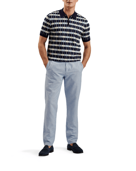 Men | Striped Regular Trouser | Light Blue
