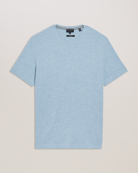 Men | Curlys Short Sleeve Reg Textured T Shirt | Light Blue
