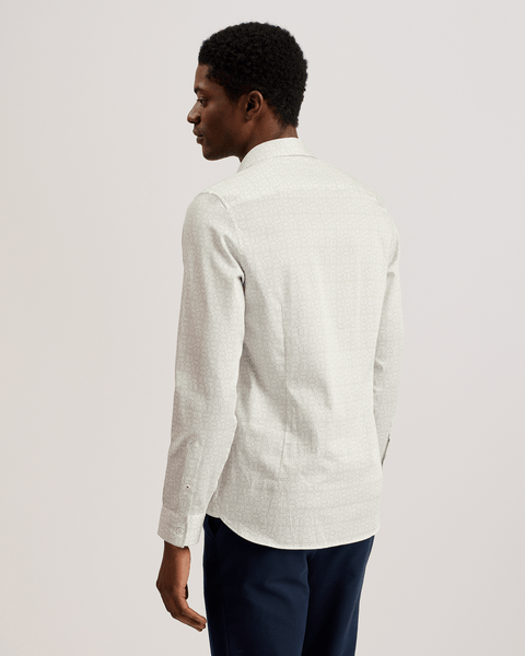 Men | Line Geo Print Shirt | Light Pastel Green