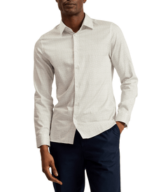 Men | Line Geo Print Shirt | Light Pastel Green