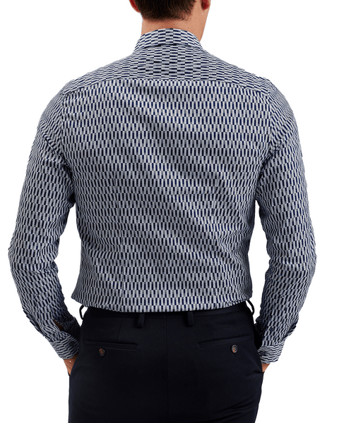 Men | Frestin Long Sleeve Retro Stripe Geo Sh | Navy