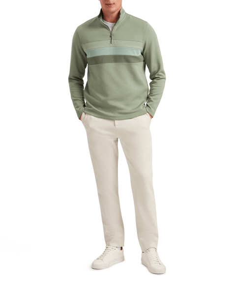 Men | Longman Ombre Detail Half Zip | Dark Green