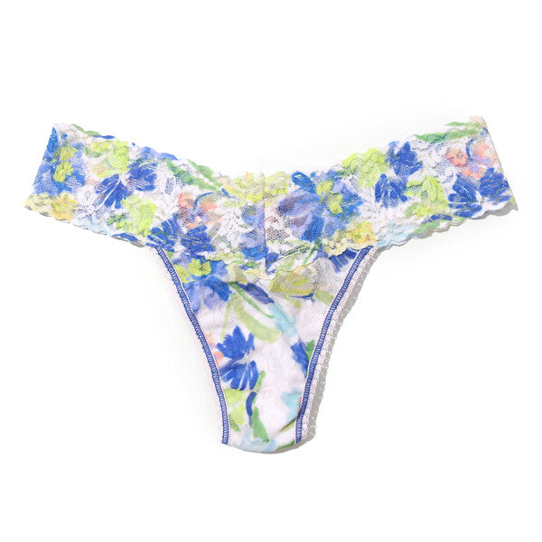 Signature Lace Low Rise Thong | Brush Strokes