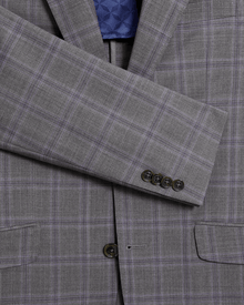 Men | Classic Wool Suit Jacket | Light Pastel Grey (V1)
