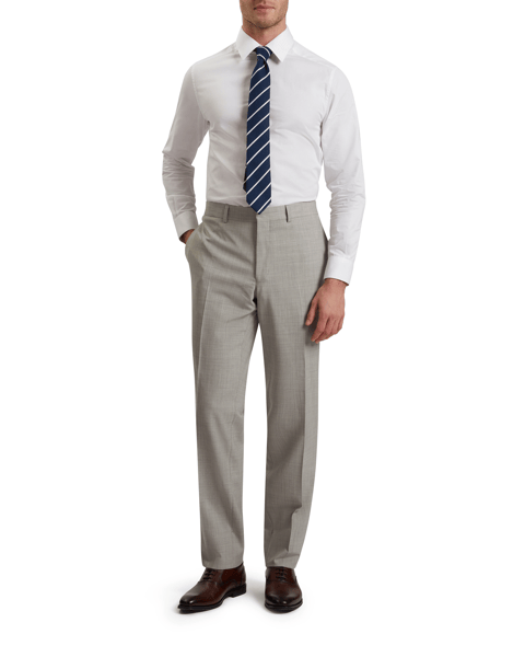 Men | Classic Wool Suit Trouser | Light Pastel Grey (V2)