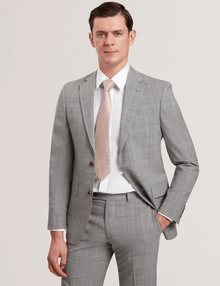 Men | Classic Wool Suit Jacket | Light Pastel Grey (V3)