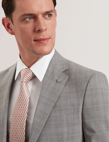 Men | Classic Wool Suit Jacket | Light Pastel Grey (V3)