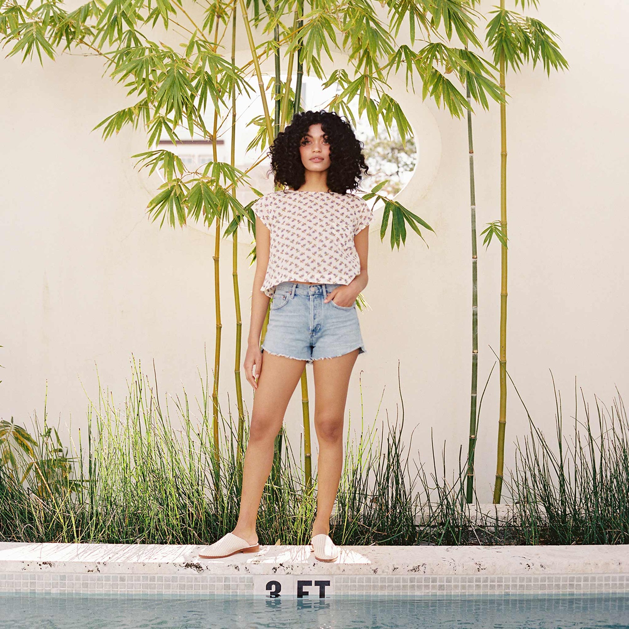 Image 3 of the Ama Mule Woven Bone Women's Leather Slip On Nisolo