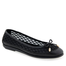 Bria Casual Flat | Black Mesh Fabric