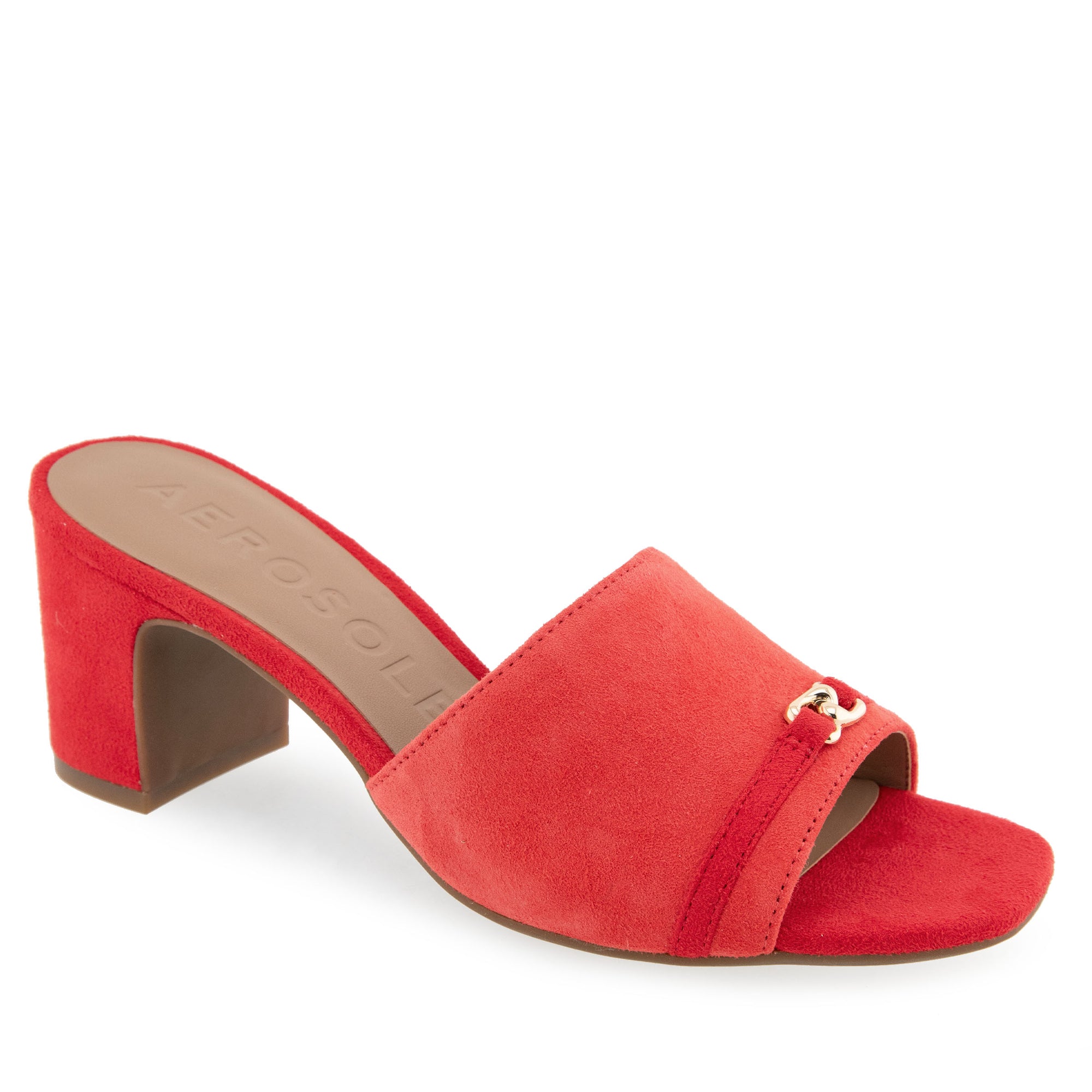 Gela Sandal Dress Block Heel | Coral Suede