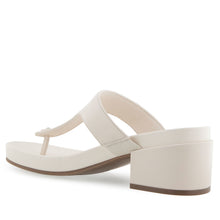 Clio Sandal Dress Block Heel | Eggnog Leather/Cork Heel