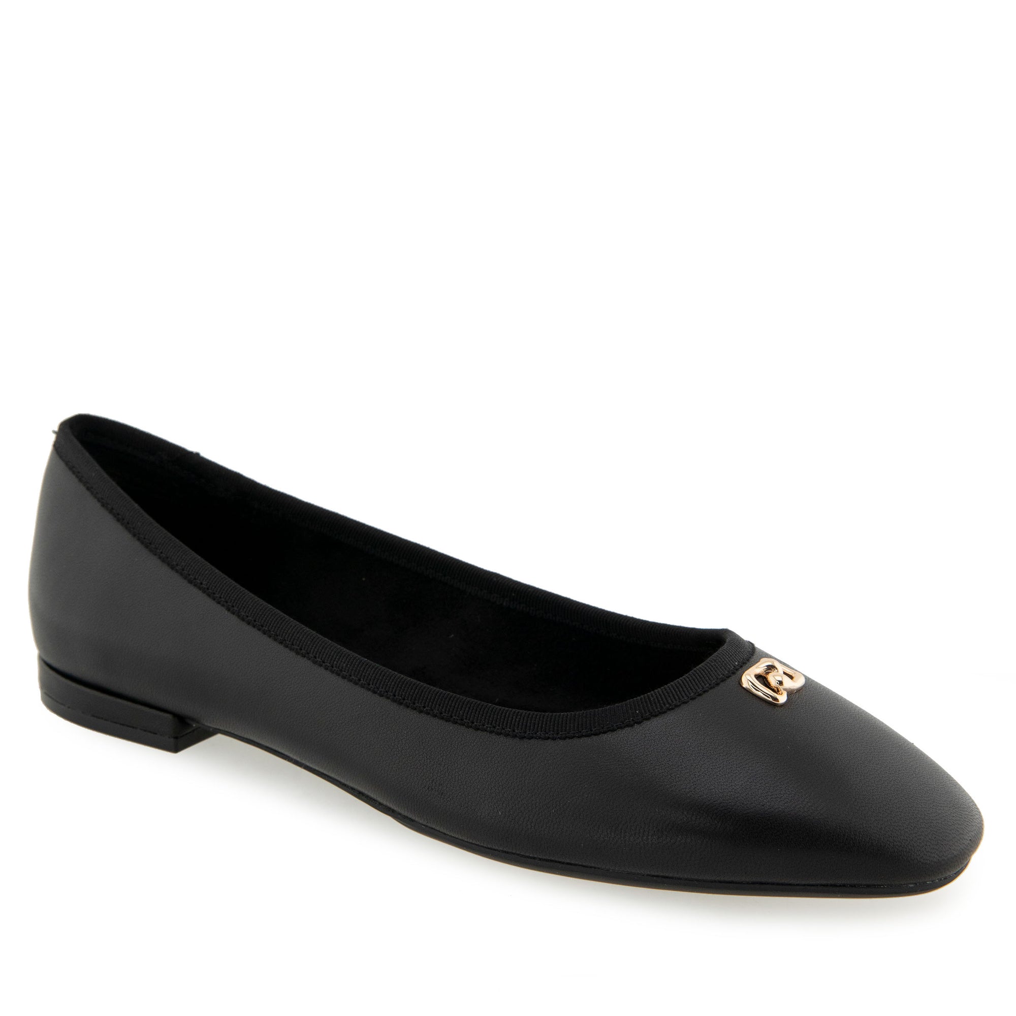 Arena Dress Flat | Black Leather